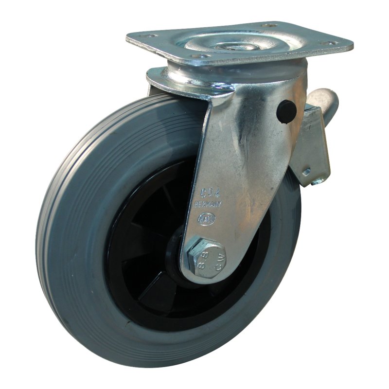 roulette pivotante avec frein 160mm serie 11 ᠆ 11 montage de la plaque palier lisse