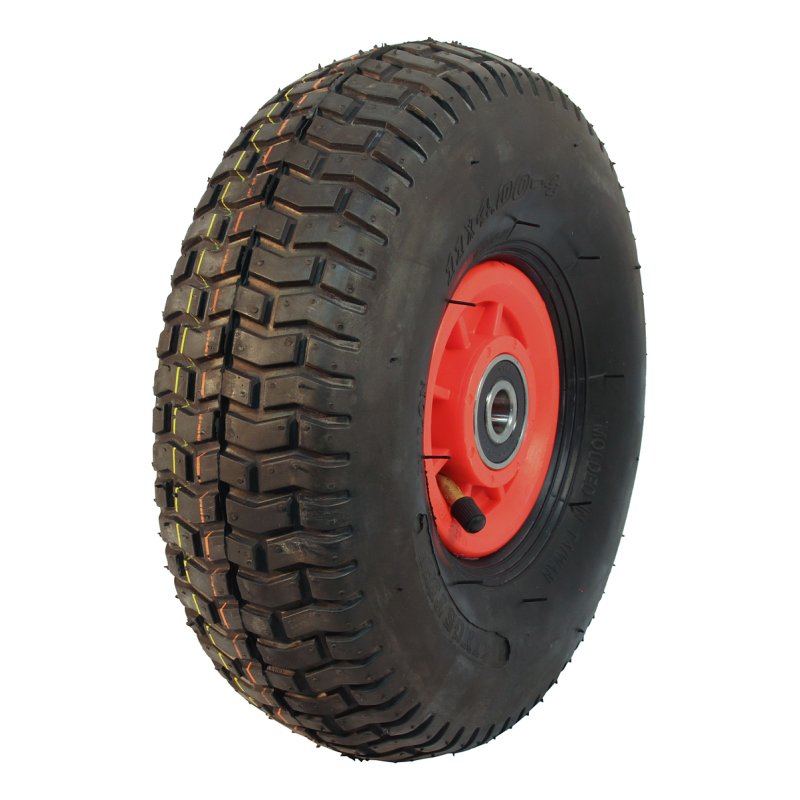 pneu + roue 11x4.00-4 2.10x4 ET0 NL75mm plastique V-3502 Rouge
