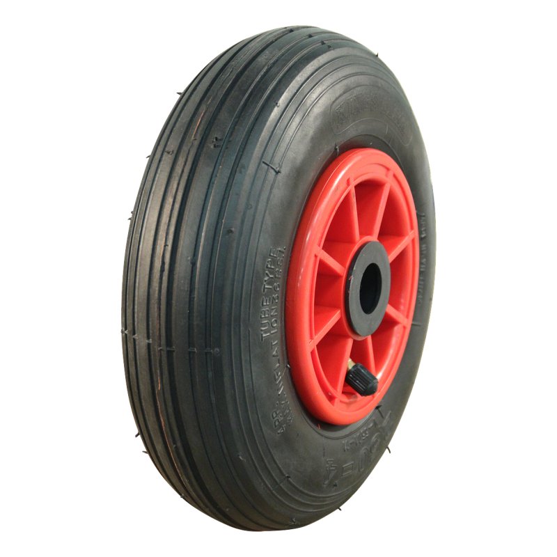 pneu + roue 2.50-4 2.10x4 ET0 roulement à rouleaux Ø20 NL75mm plastique V-5501 Rouge