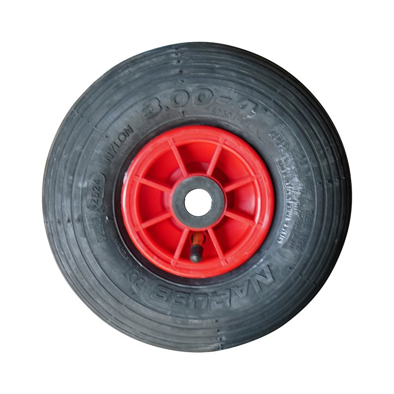 pneu + roue 3.00-4 2.10x4 ET0 roulement à rouleaux Ø20 NL75mm plastique S-2301 Rouge