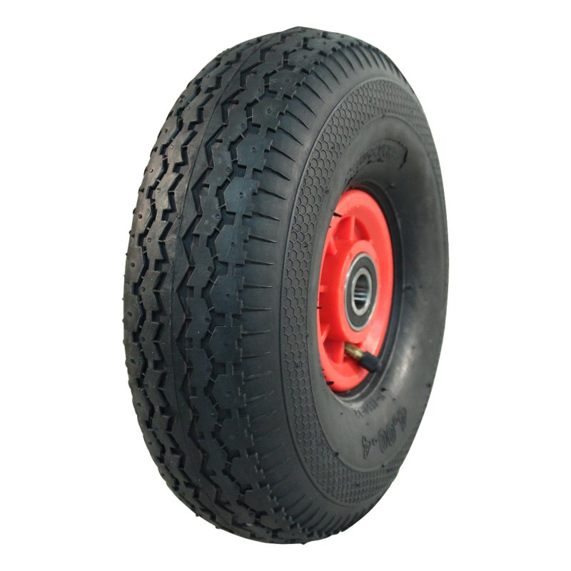 pneu + roue 4.10/3.50-4 2.10x4 ET0 NL75mm plastique V-6603 Rouge