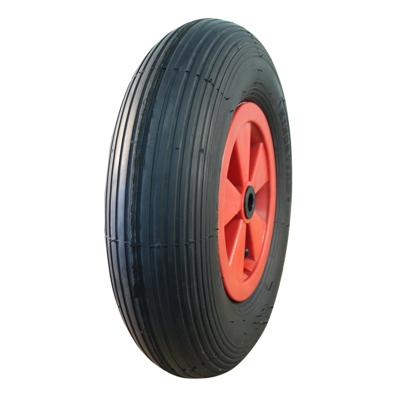 pneu + roue 4.80/4.00-8 2.50Ax8 ET0 NL75mm plastique S-2301 Rouge roulement à rouleaux