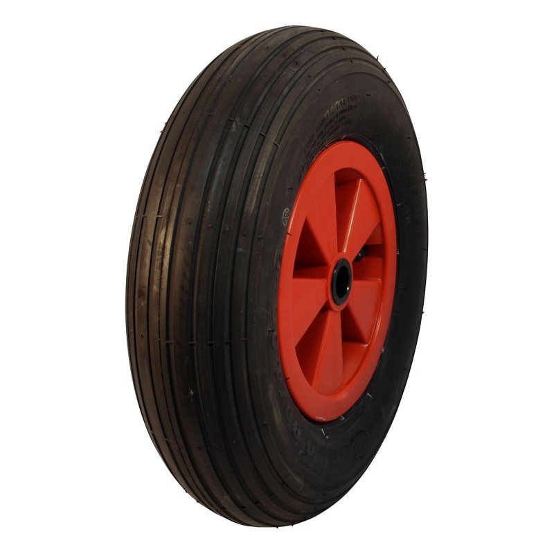 pneu + roue 4.80/4.00-8 2.50Ax8 ET0 palier lisse Ø20 NL88mm plastique S-2301 Rouge
