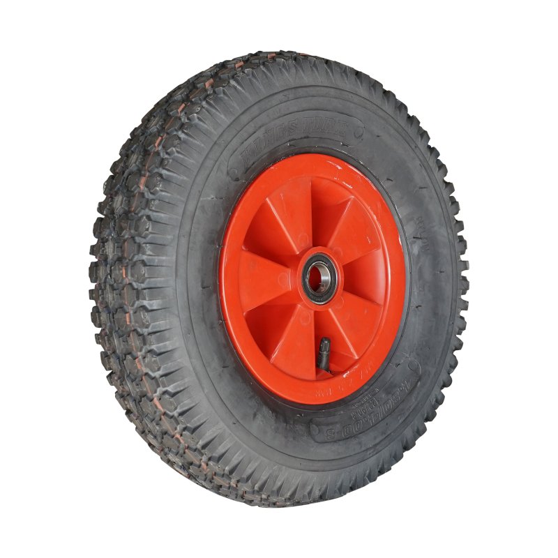 pneu + roue 4.80/4.00-8 2.50Ax8 ET0 NL88mm plastique V-6602 Rouge