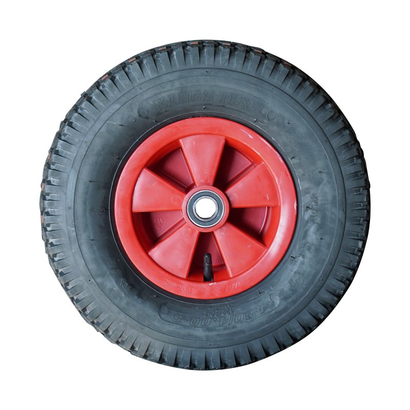 pneu + roue 4.80/4.00-8 2.50Ax8 ET0 NL88mm plastique V-6602 Rouge