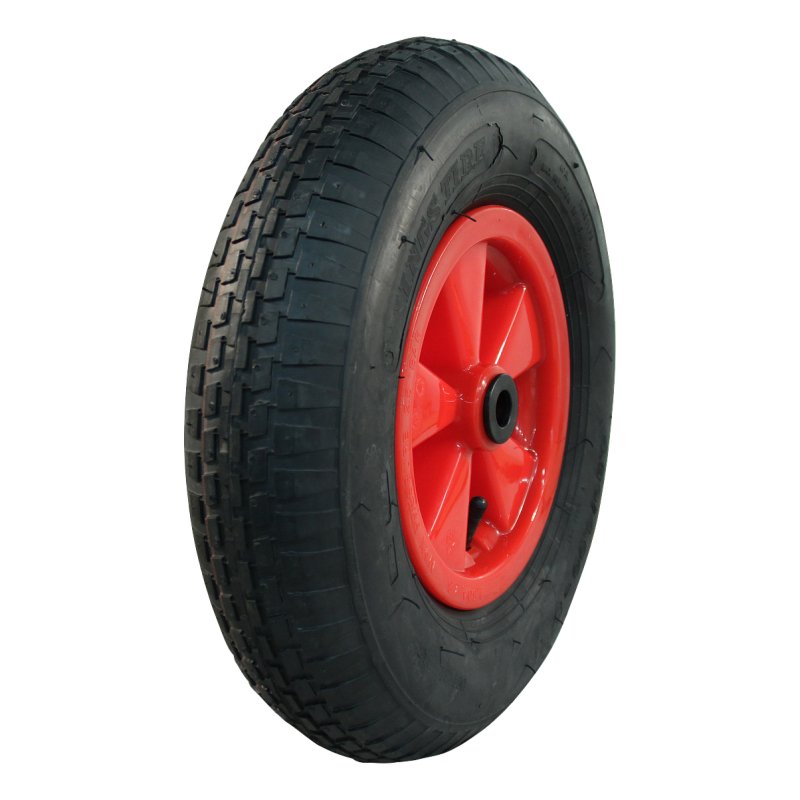 pneu + roue 4.80/4.00-8 2.50Ax8 ET0 palier lisse Ø20 NL88mm plastique V-6635 Rouge