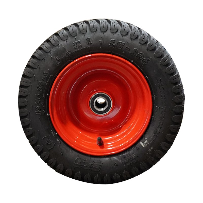pneu + roue 16x6.50-8 5.50Bx8H2 ET0 NL100mm métal LG-306 Rouge