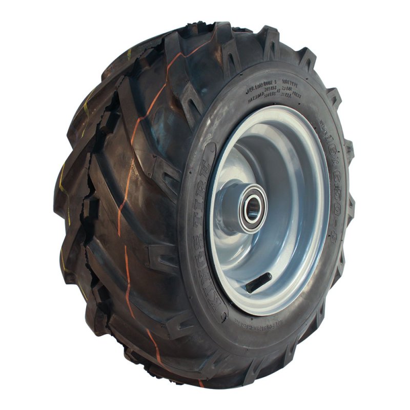 pneu + roue 16x6.50-8 5.50Ax8H2 ET0 NL90mm métal V-8501 gris
