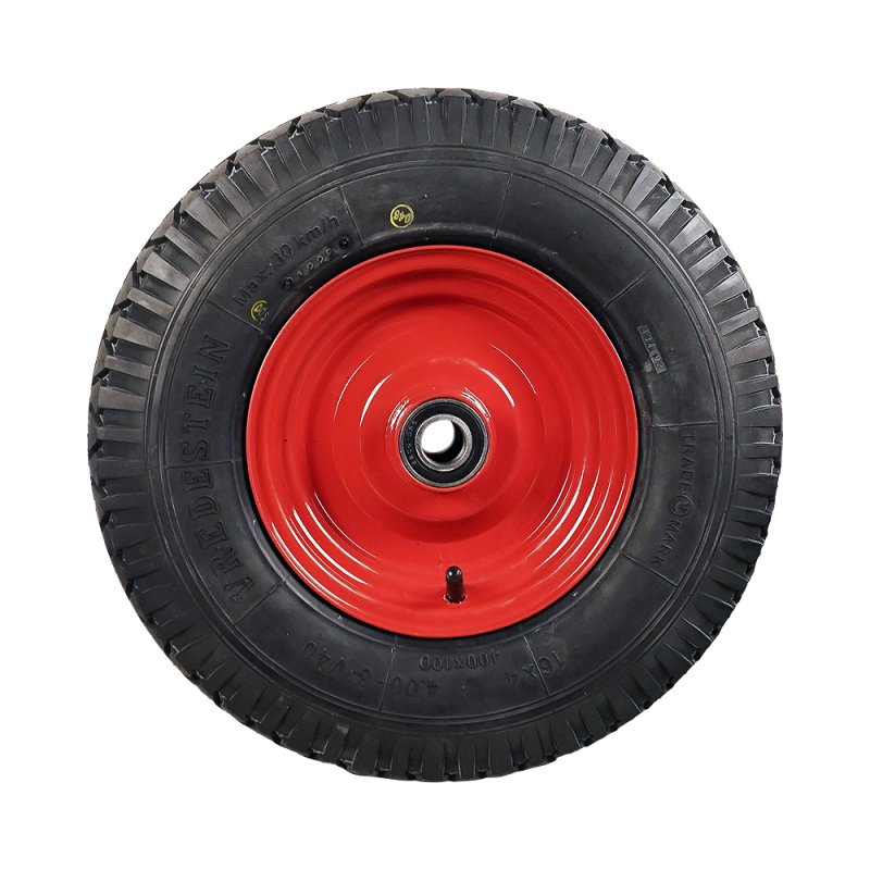 pneu + roue 4.00-8 2.50Ax8H2 ET0 NL90mm métal V-40 Rouge