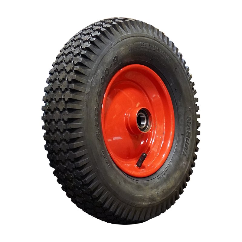 pneu + roue 4.80/4.00-8 2.50Ax8H2 ET7 roulement à billes Ø25 NL88mm métal S-2202 Rouge