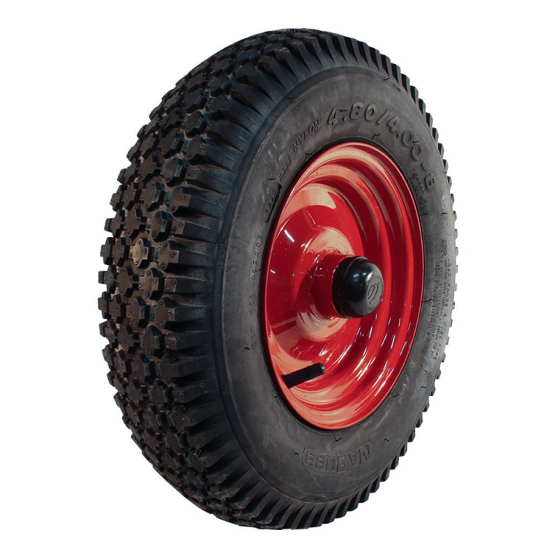 pneu + roue 4.80/4.00-8 2.50x8H2 ET-8 NL88mm métal S-2202 Rouge