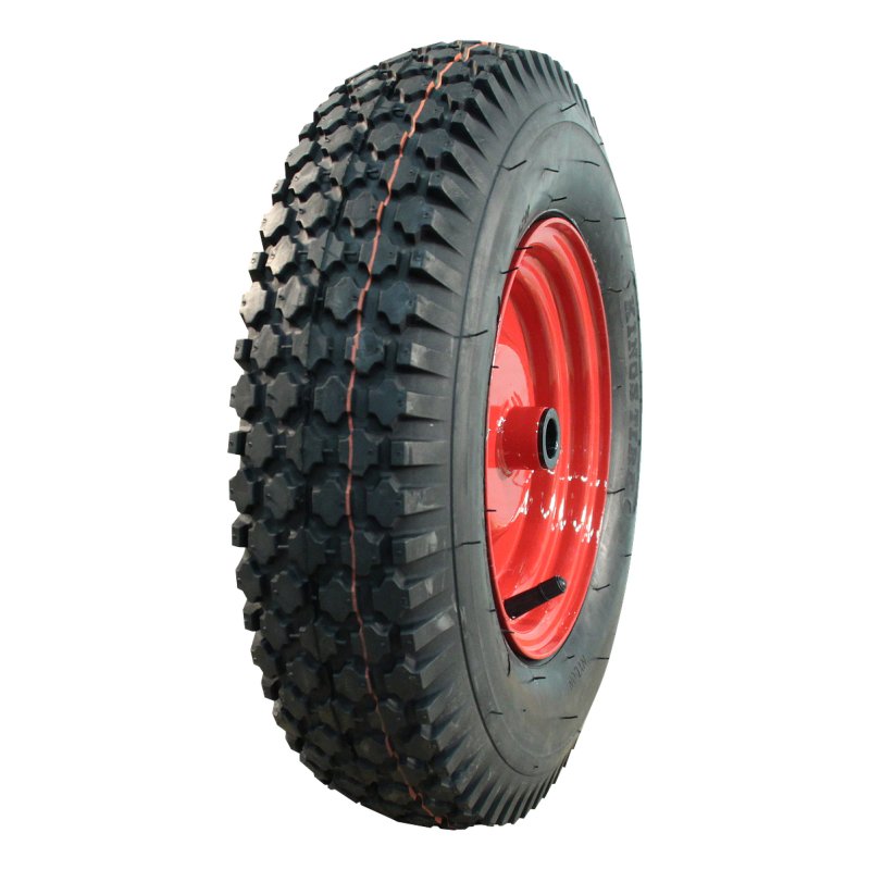 pneu + roue 4.80/4.00-8 2.50Ax8 ET0 roulement à rouleaux Ø25 NL75mm métal S-2202 Rouge