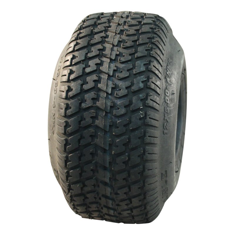 pneu + roue 12x5.00-4 (140/65-4) 2.10-4H2 ET0 roulement à billes Ø25 NL75mm métal Turf Pro gris argent