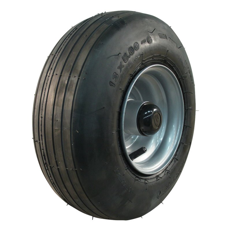 pneu + roue 13x5.00-6 4.50Ax6 ET0 NL88mm métal V-3503 gris argent