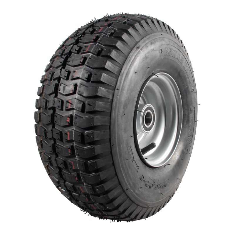 pneu + roue 15x6.00-6 4.50Ax6 ET0 NL75mm métal V-3502 gris argent