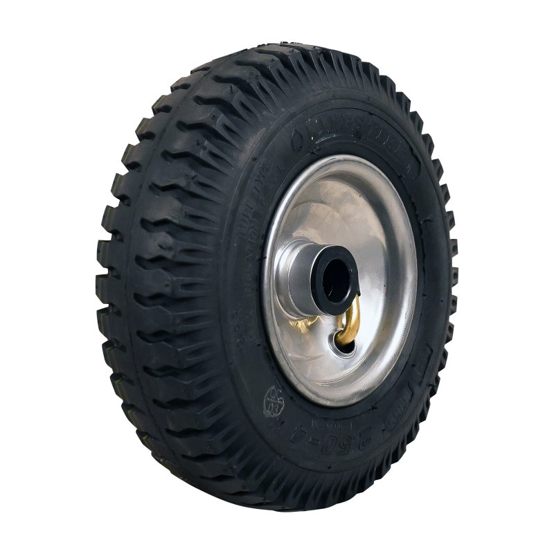 pneu + roue 2.50-4 2.10x4 ET0 roulement à rouleaux Ø20 NL50mm métal V-6606 gris argent