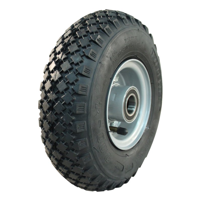 pneu + roue 3.00-4 2.10-4H2 ET0 roulement à billes Ø25 NL75mm métal S-2303 gris argent