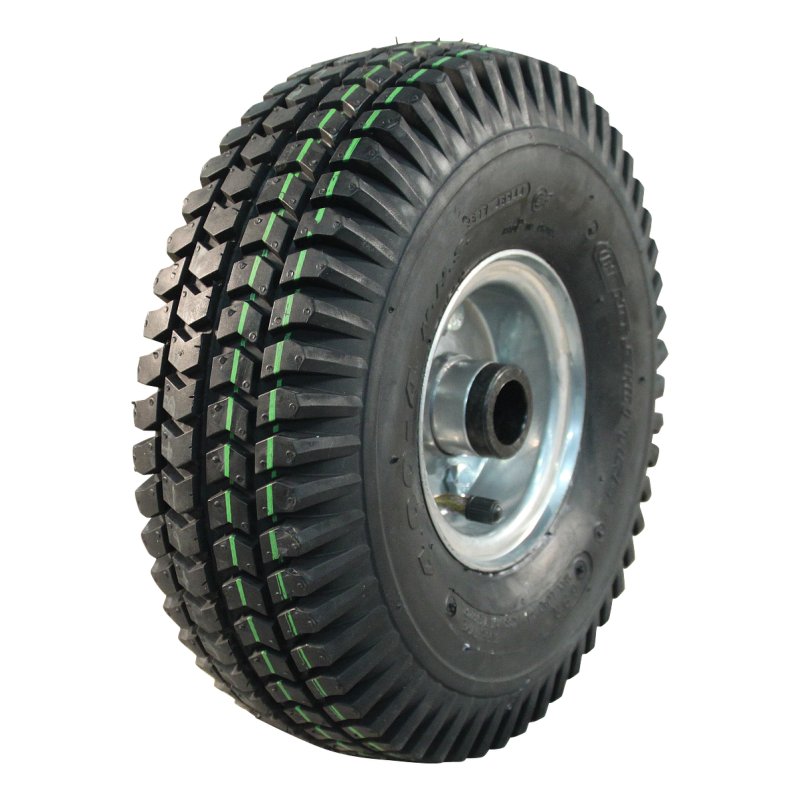 pneu + roue 4.00-4 2.10-4H2 ET0 roulement à rouleaux Ø25 NL75mm métal C-248 gris argent