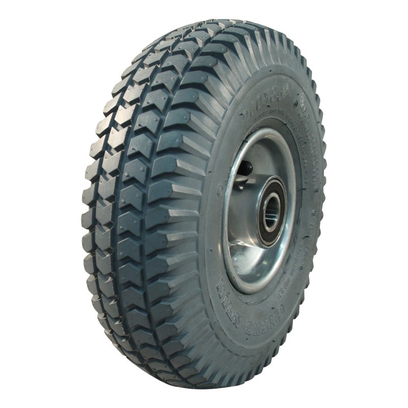pneu + roue 4.00-4 2.10x4H2 ET0 NL75mm métal C-248 gris