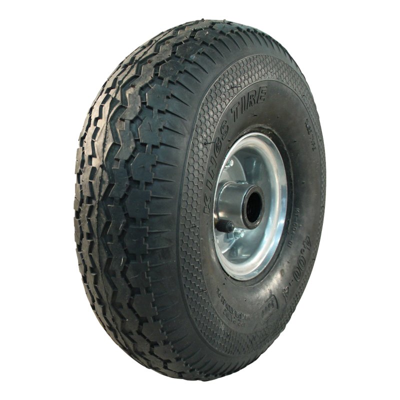 pneu + roue 4.00-4 2.10-4H2 ET0 roulement à rouleaux Ø25 NL75mm métal V-6504 gris argent