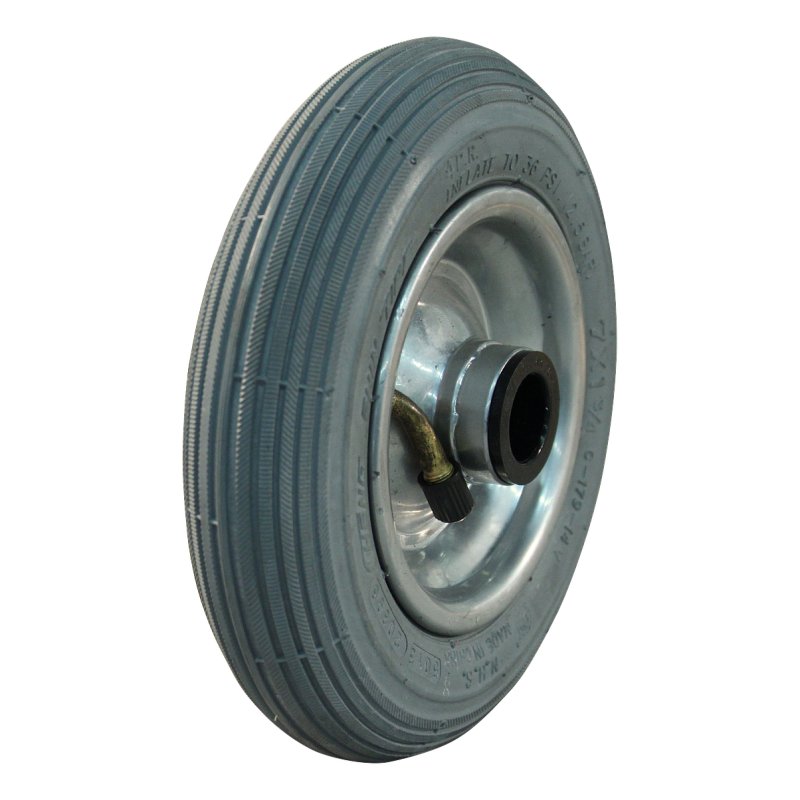 pneu + roue 7x1 3/4 (175x45) 1.25x3.8 (200x50) ET0 NL60mm métal C-179 gris argent