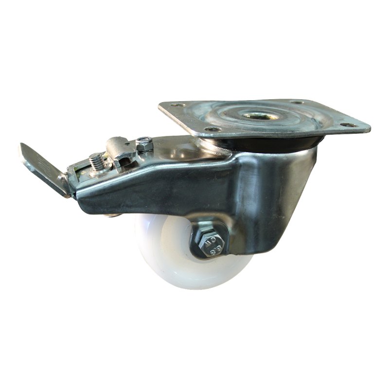 roulette pivotante avec frein 75mm serie 33 ᠆ 31 montage de la plaque palier lisse