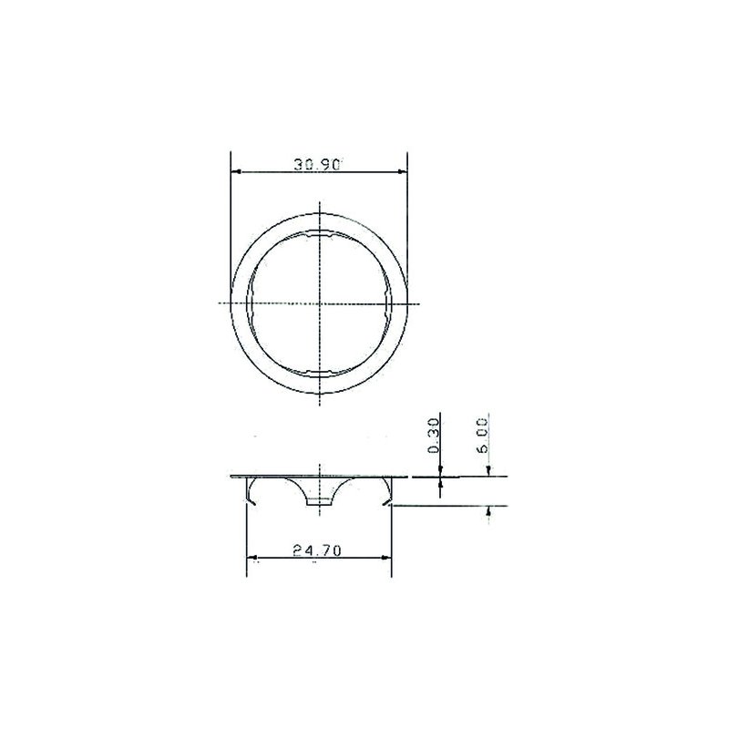 clip de fixation extérieur Ø30,9 / intérieur Ø24,7 acier, galvanisé