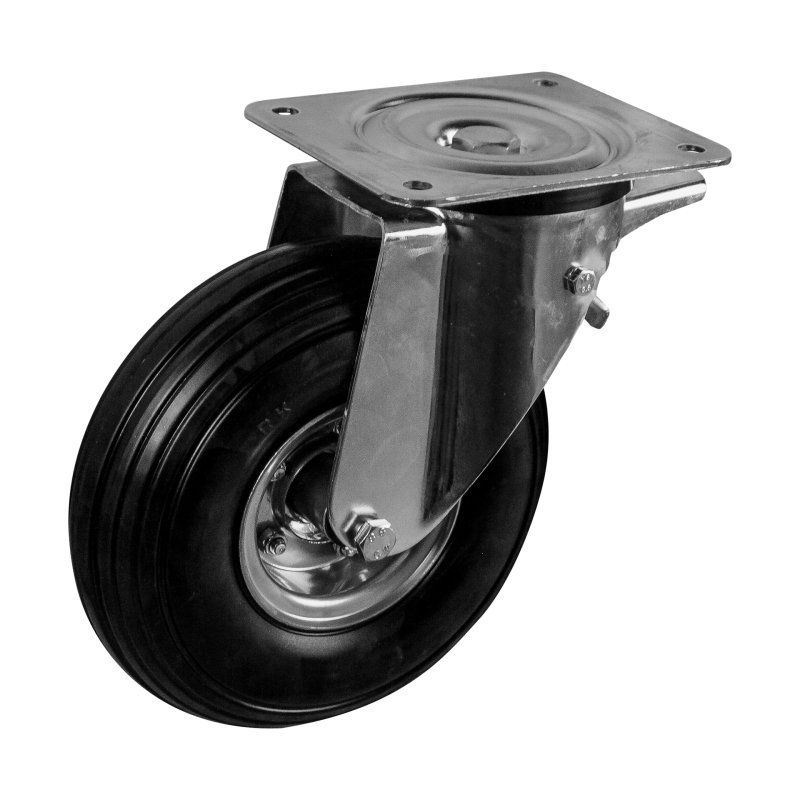 roulette pivotante avec frein 260mm serie 43 ᠆ 91 montage de la plaque roulement à rouleaux