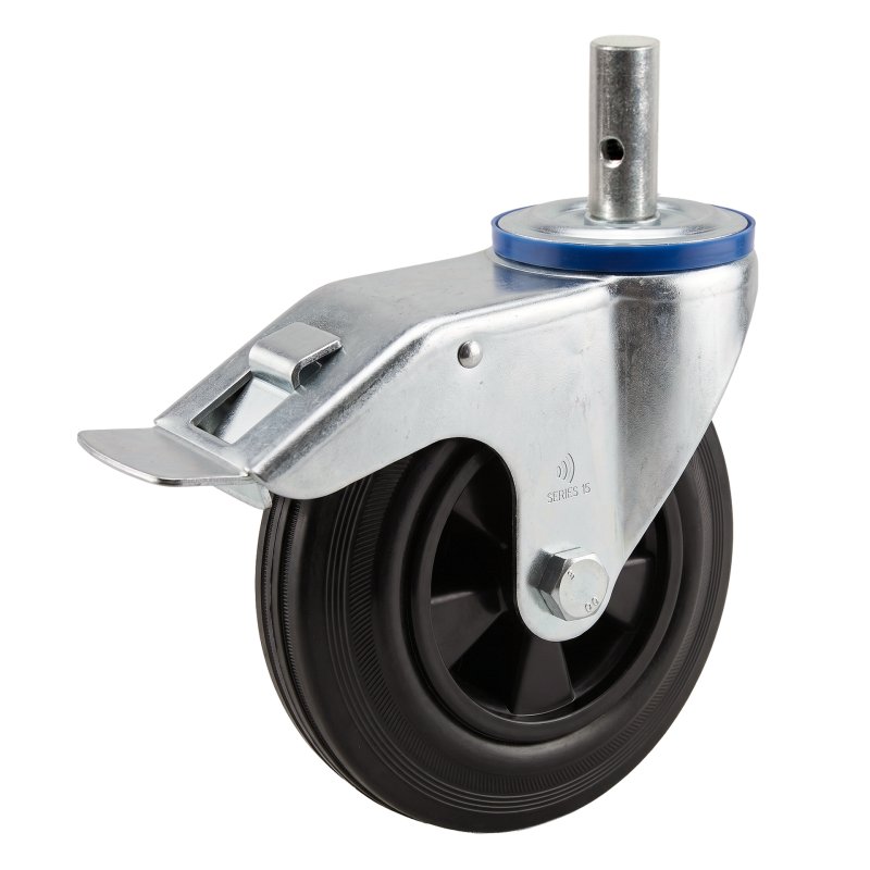 roulette pivotante avec frein 140mm série 01 ᠆ 15 goupille palier lisse