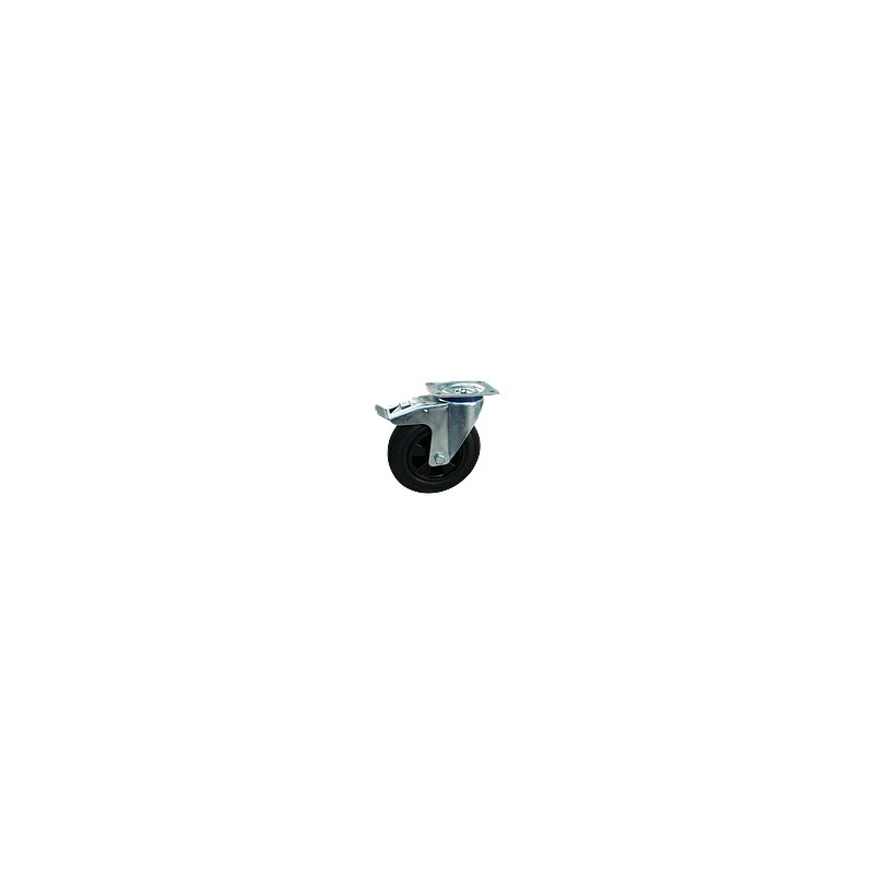 roulette pivotante avec frein 180mm série 01 ᠆ 15 montage de la plaque palier lisse