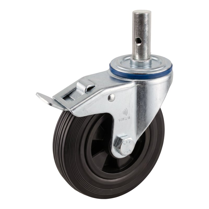 roulette pivotante avec frein 180mm série 01 ᠆ 15 goupille palier lisse