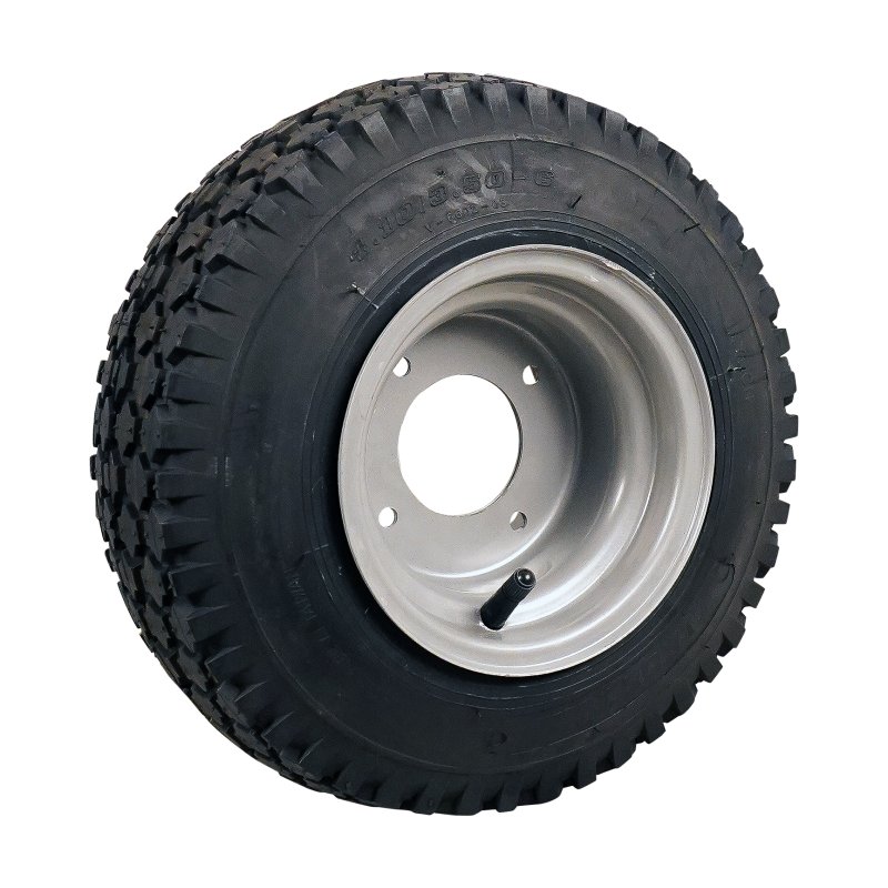 pneu + roue 4.10/3.50-6 4.50Ax6H2 ET0 60/90/4 métal V-6602 gris argent