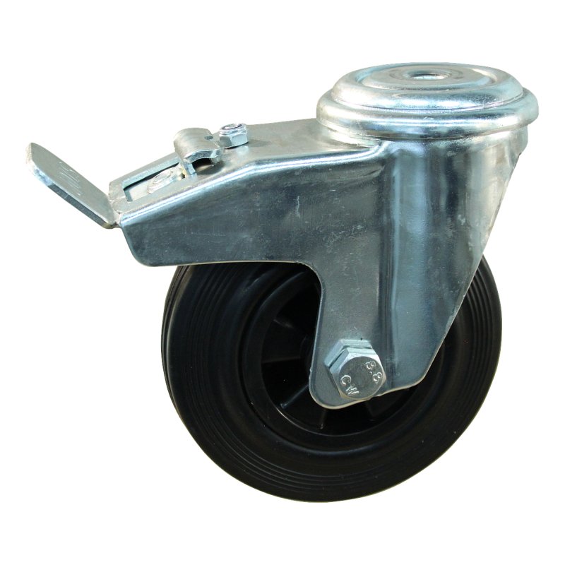 roulette pivotante avec frein 140mm série 01 ᠆ 91 trou pour boulon palier lisse