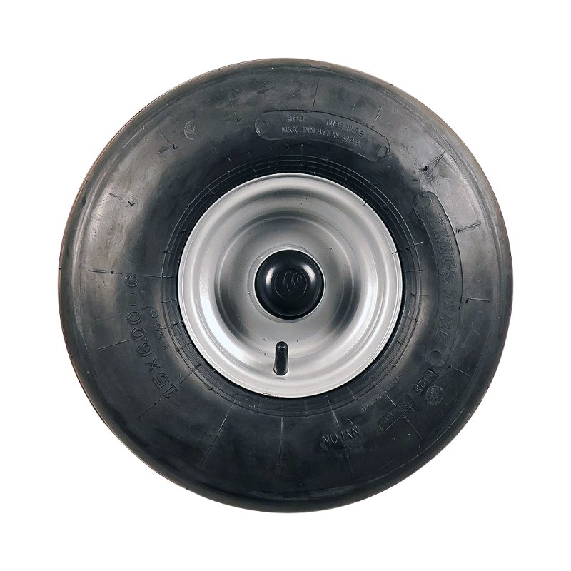 pneu + roue 15x6.00-6 4.50Ax6 ET0 NL88mm métal V-3503 gris argent