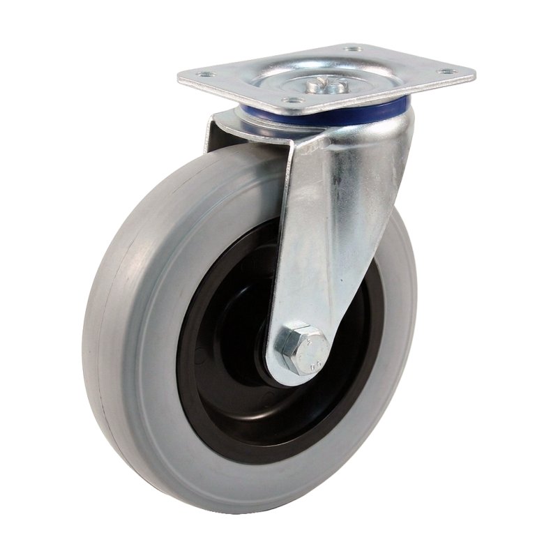 roulette pivotante 200mm série 61 ᠆ 15 montage de la plaque palier lisse