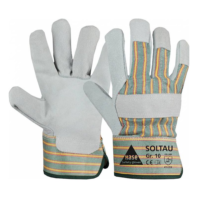 gant de travail croûte de cuir taille 11 blanc / vert-jaune