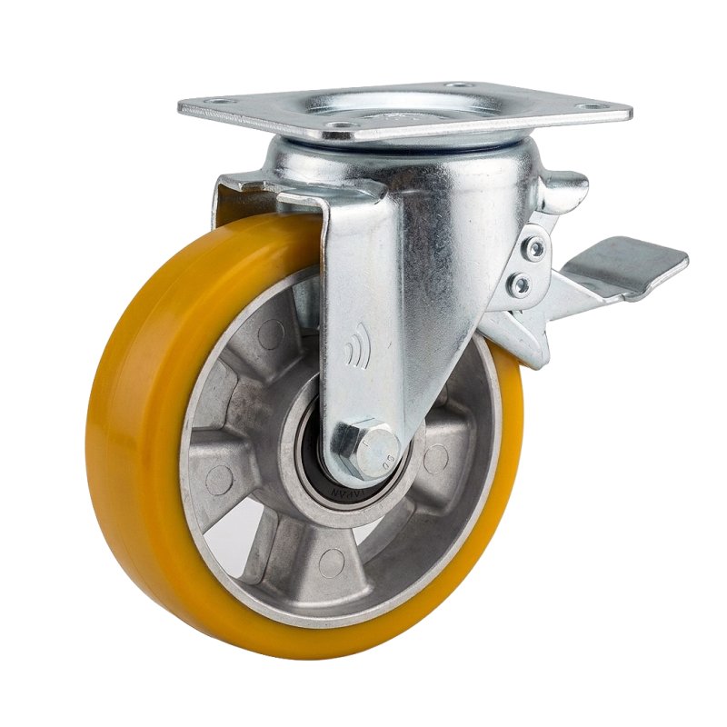 roulette pivotante avec frein 150mm série 29 ᠆ 12 plaatbevestiging met uitsparing richtingvastzetter roulement à billes