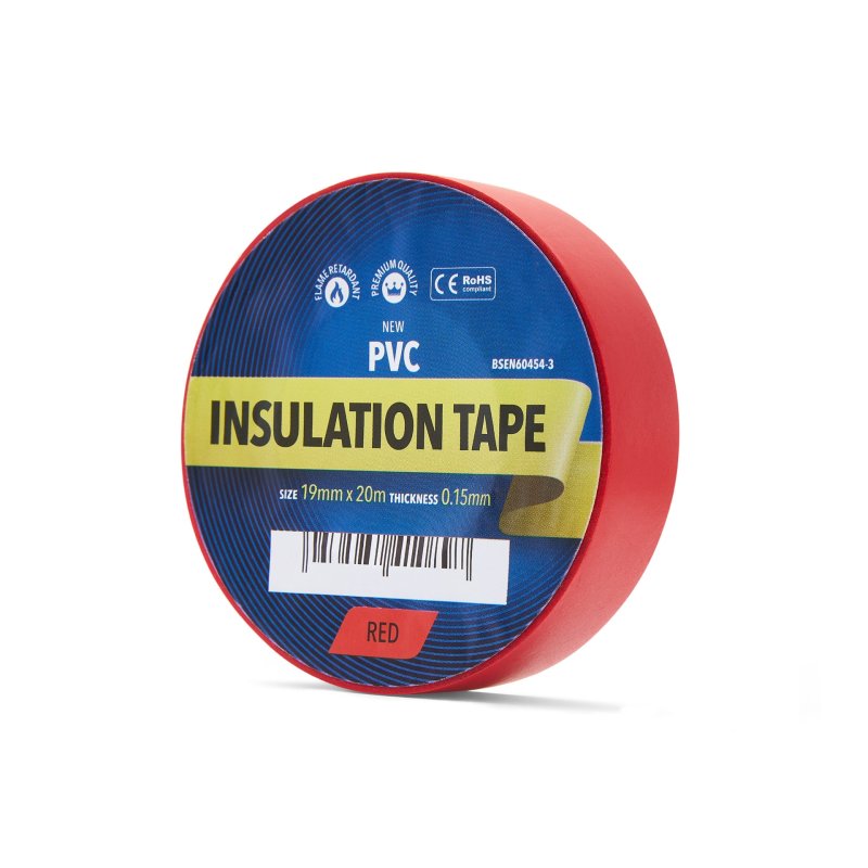 ruban isolant Rouge 20m par rouleau