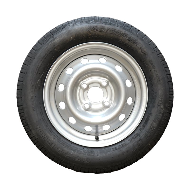 pneu pneu + roue 145/80 R13 ST290 M+S 4Jx13H2 79 N ET30 57/100/4 métal gris argent