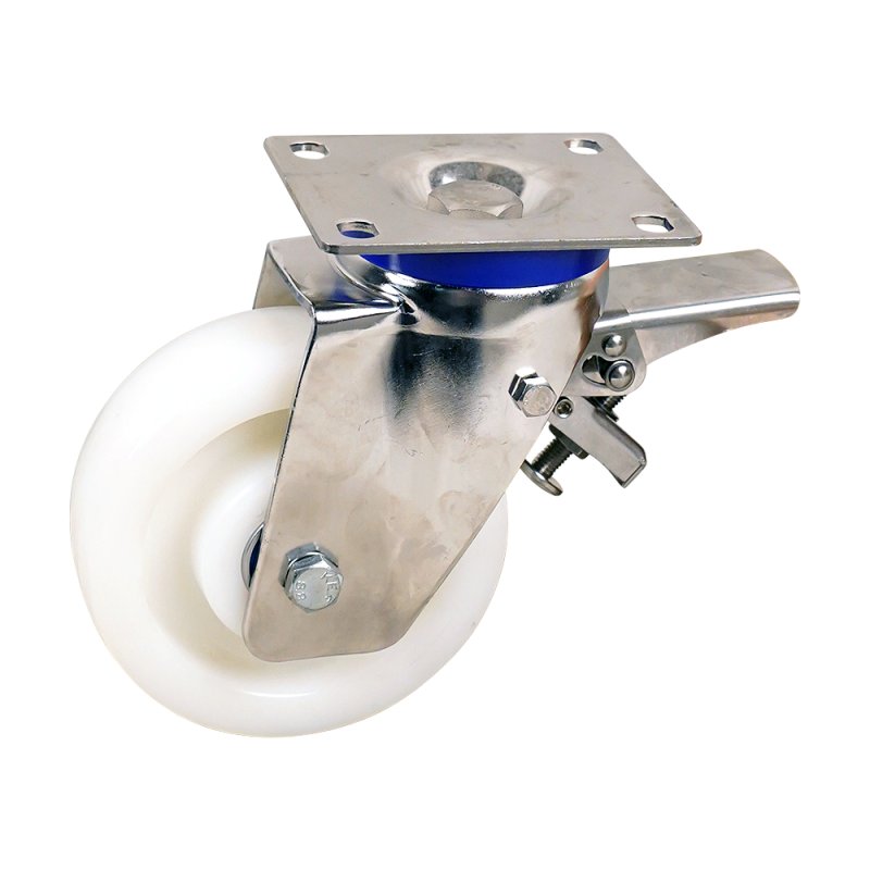 roulette pivotante avec frein 160mm serie 33 ᠆ 39 montage de la plaque Roulement à billes en inox