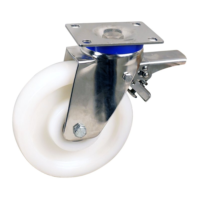 roulette pivotante avec frein 200mm serie 33 ᠆ 39 montage de la plaque Roulement à billes en inox