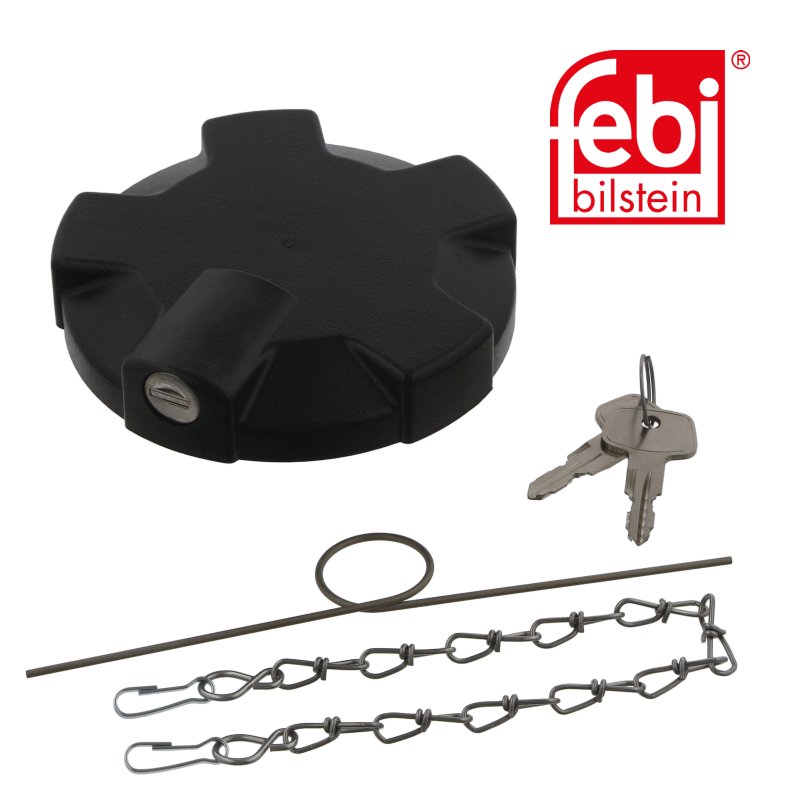 Bouchon de réservoir verrouillable, non ventilé avec joint d'étanchéité et chaîne