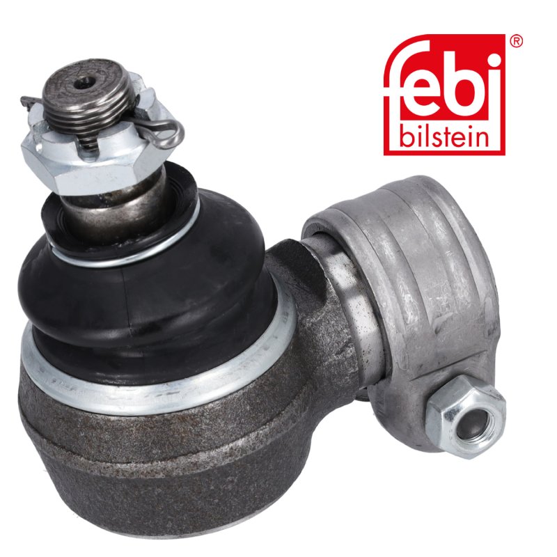 Articulation pour cylindre hydraulique de direction avec écrou crénelé et goupille fendue