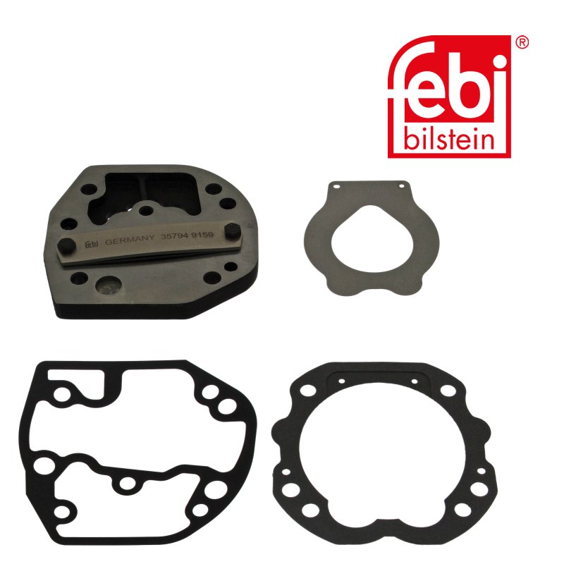 Kit de rép clapet à lamelles pour compresseur pneumatique, avec plaque de vannes