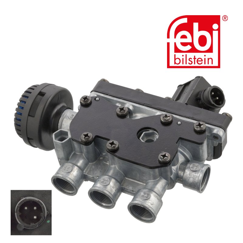 Électrovanne pour la suspension pneumatique, avec silencieux