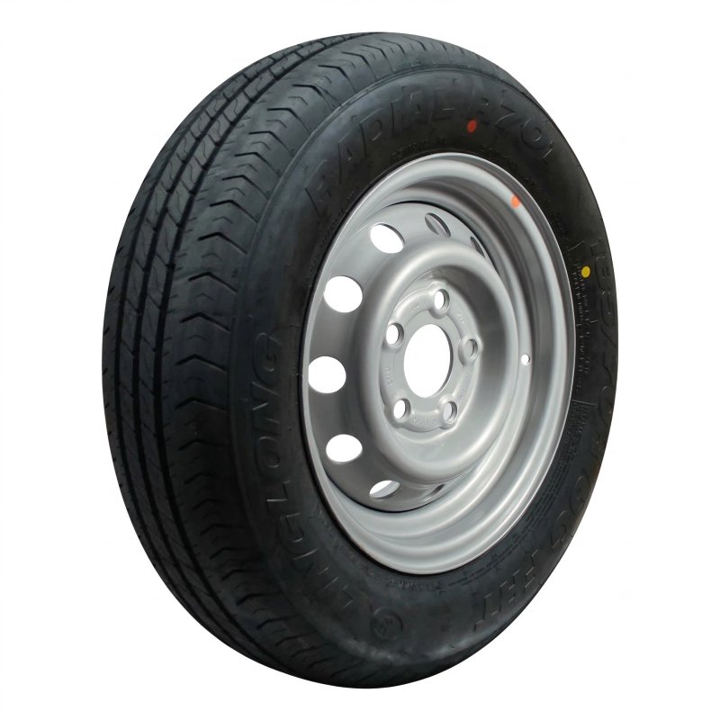 pneu + roue 185/70 R13C 5½Jx13H2 ET30 67/112/5 métal R701 M+S gris argent