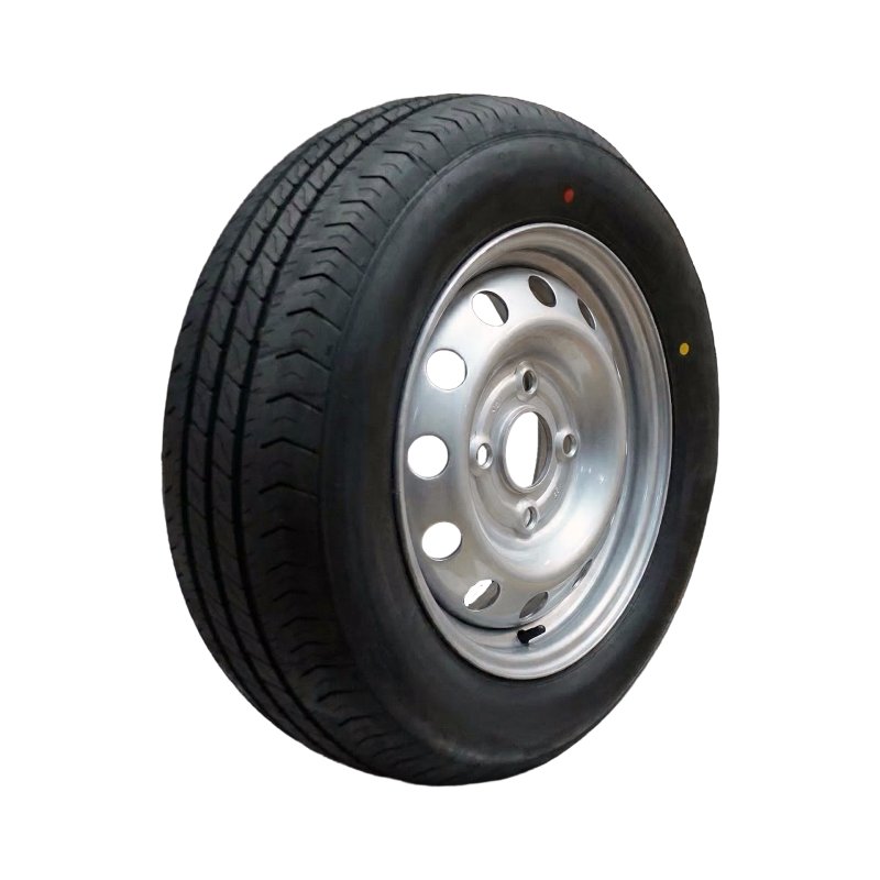 pneu + roue 185/70 R13C 5Jx13H2 ET30 57/100/4 métal R701 M+S gris argent