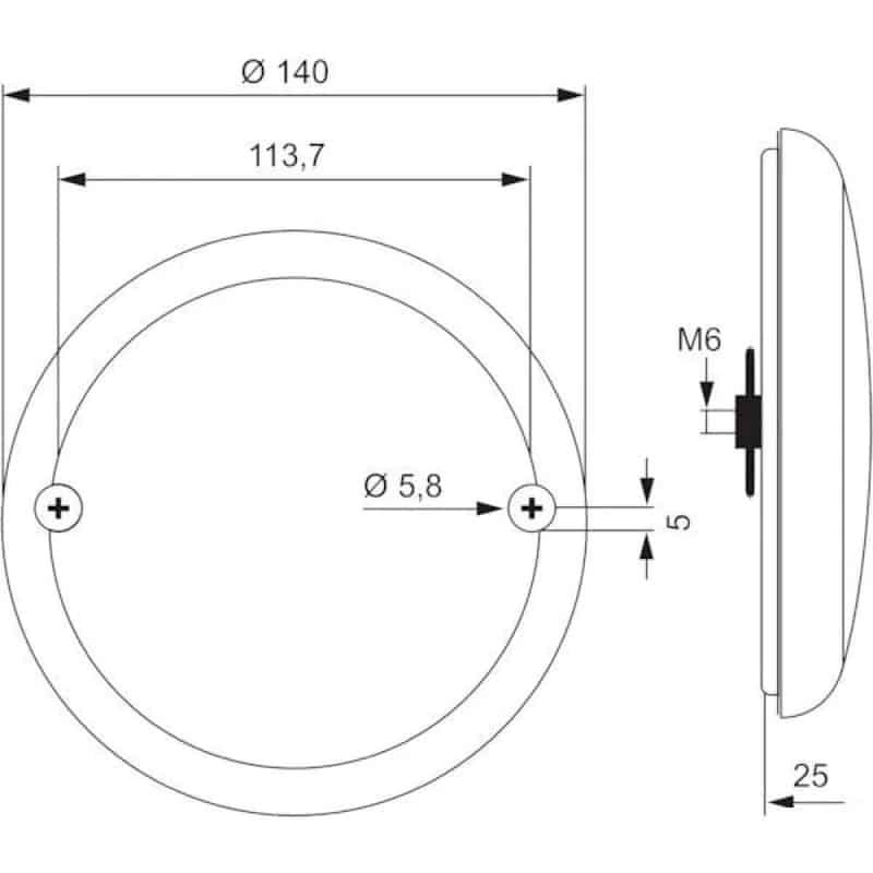 lampe hamburger LED slimline 12-24V 400cm cable (DIN)