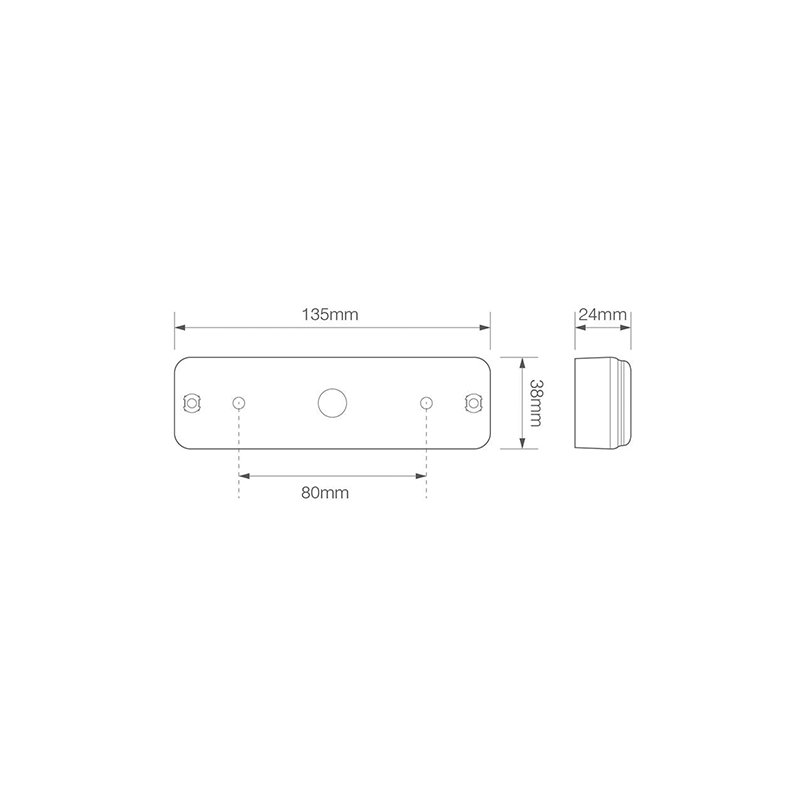 LED feu de recul slimline | 12-24V | 0.18m cable