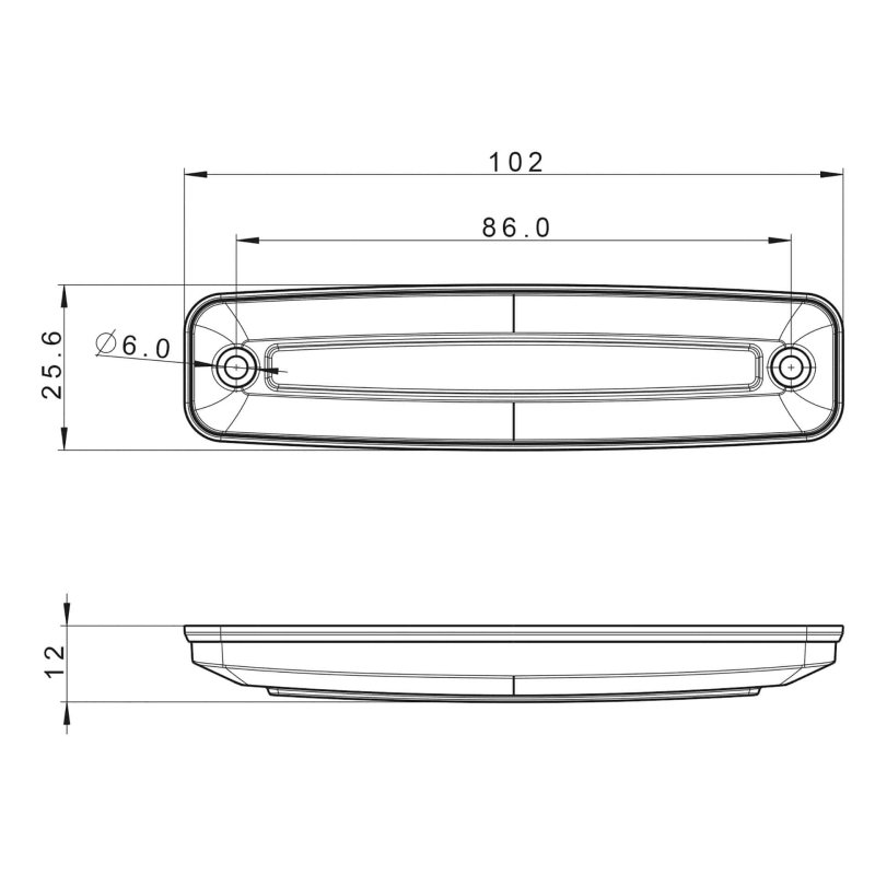 barre de balisage LED blanc 12-24V câble de 15cm